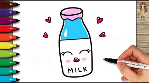 easy milk drawing|milk tea aesthetic drawing.